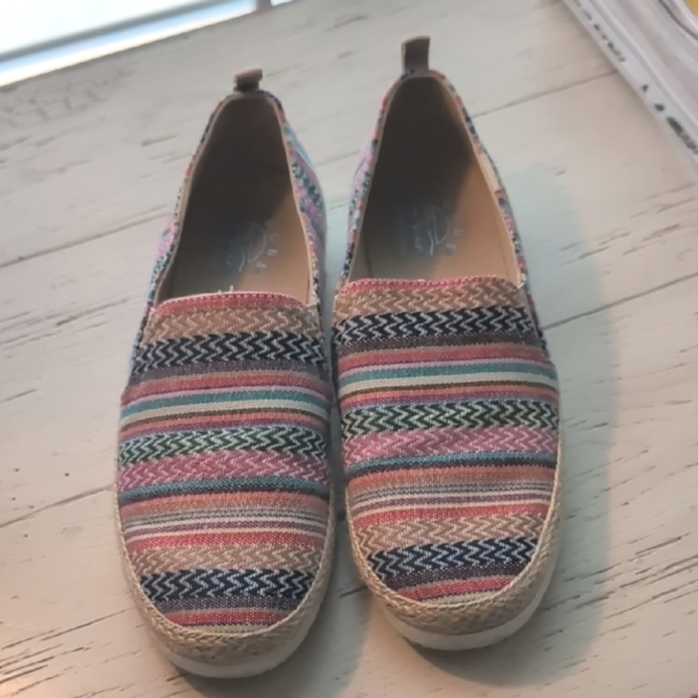 BOBS from Skechers Colorful Striped Espadrilles